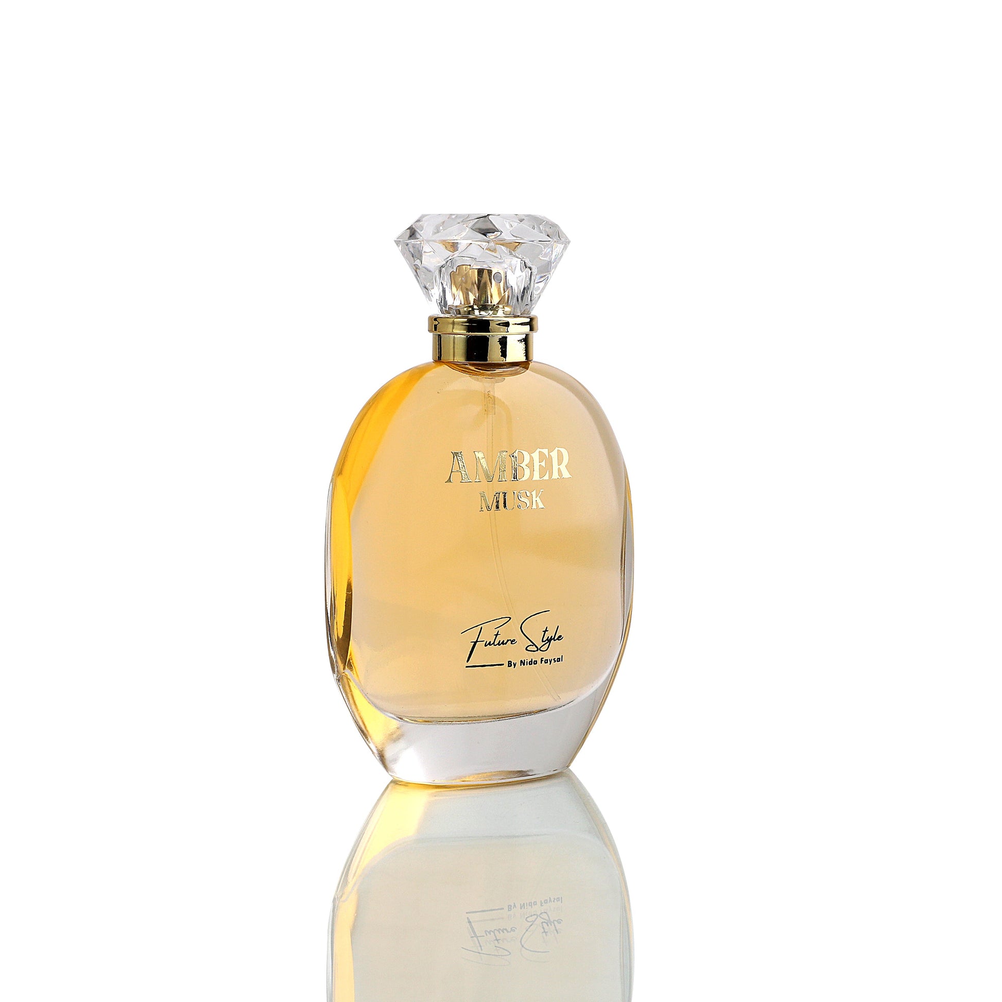 Amber Musk premium Arabian perfume bottle with rich oriental design, luxury fragrance by Future Style Perfumes UAE